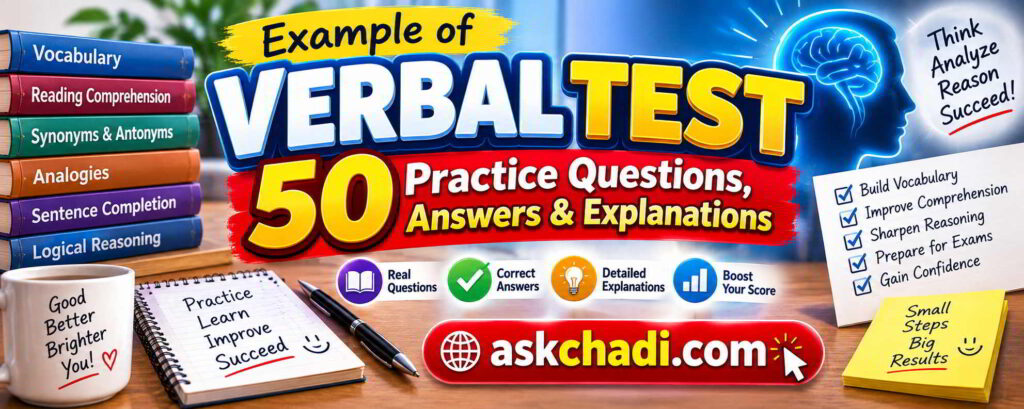 example of verbal test banner